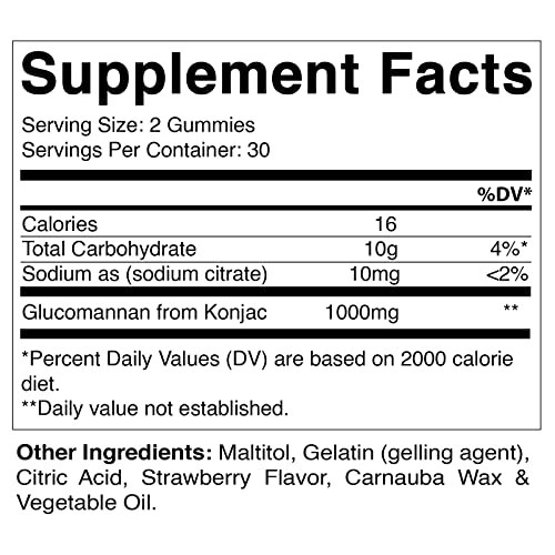 Vitamatic Sugar Free Glucomannan Gummies (Amorphophallus Konjac Root) - 1000mg per Vitamatic buy supplements canada