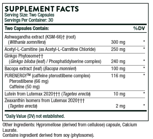 Thorne Memoractiv - Nootropic Brain Supplement for Focus, Creativity, and Concentration Thorne buy supplements canada