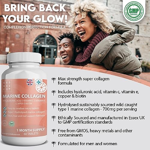 Hydrolysed Marine Collagen 700mg with Hyaluronic Acid, Vitamin C, Vitamin E, Copper & Biotin G R O U N D E D COFFEE SCRUB buy supplements canada