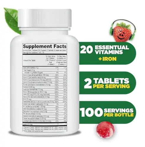 Lifeable Multivitamin & Multimineral with Iron Chewables for Kids – Vegetarian – Gluten Free Vegetarian – Great Tasting Doctors Orders buy supplements canada