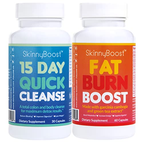 SkinnyBoost Fat Burn & 15 Day Quick Cleanse KIT-Vegan Capsules, Easy to Use: Detox SkinnyBoost buy supplements canada