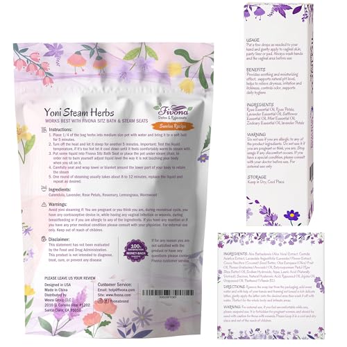 FIVONA Yoni Care Kit 4 in 1 - pH Balanced Natural Yoni Oil, Herbal Bar Soap for Feminine V Wash, Detox FIVONA buy supplements canada