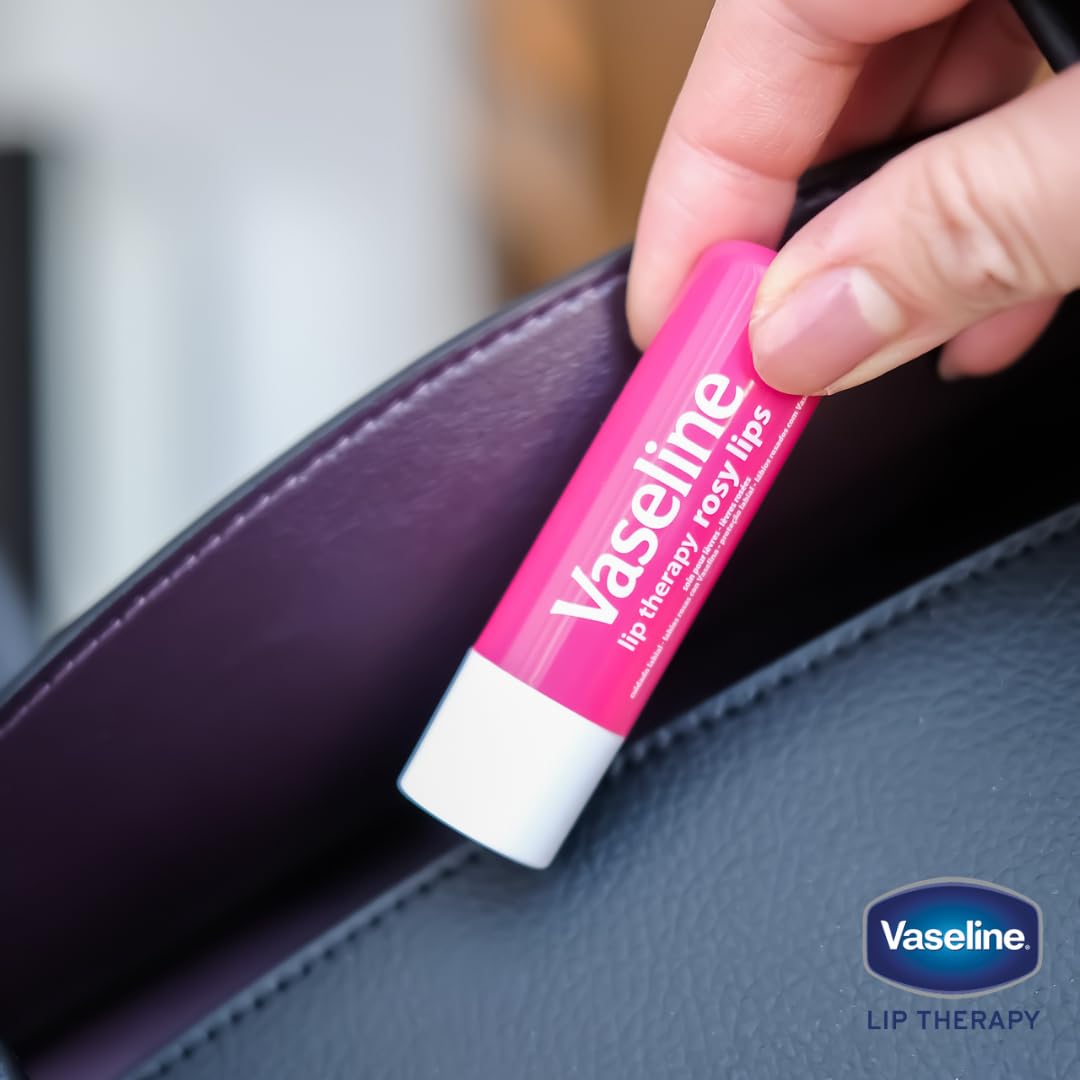 Vaseline Lip Therapy Care Rosy, Fast-Acting Nourishment, Ideal for Chapped, Dry, Cracked, or Damaged Lips, Lip Balm, 4-Pack, 0.16 Oz Each Vaseline buy supplements canada