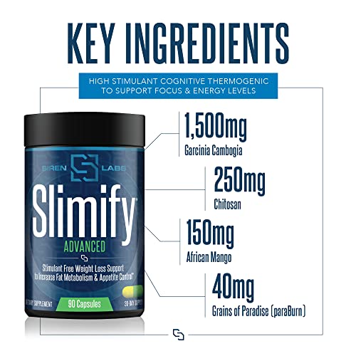 Siren Labs Slimify Advanced Fat Burner for Weight Loss - Garcinia Cambogia, African Mango SIRENLABS buy supplements canada