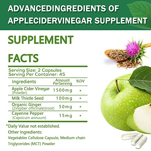 Sugar Free Apple Cider Vinegar Capsules with The Mother, New Formula with Milk Thistle EnvyDeal buy supplements canada