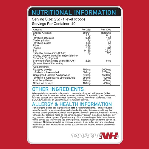 MuscleNh2 Lean Whey XP Diet Whey Protein Powder, Low Fat and Sugar, High Protein MuscleNh2 buy supplements canada