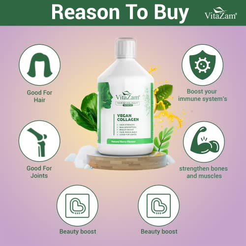 VitaZam Vegan Collagen Liquid 5000mg Hydrolyzed Collagen Peptides for Women VitaZam buy supplements canada