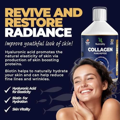 Nutrality Marine Collagen Sugar Free Liquid | Peptides, Hyaluronic Acid, Silica, Biotin, 10000mg Type 1 Nutrality buy supplements canada