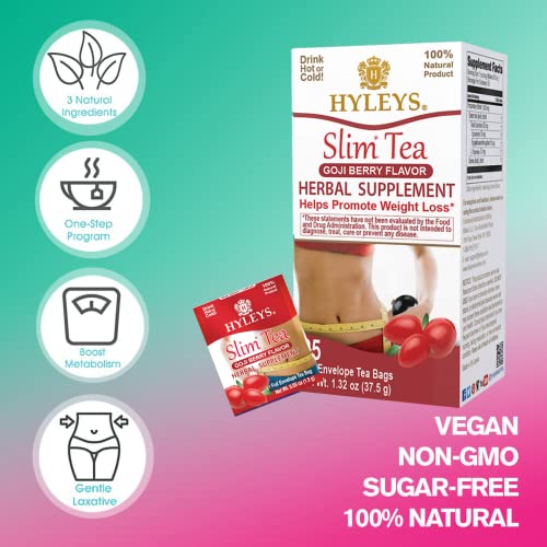 Hyleys Slim Tea Goji Berry Flavor - Weight Loss Herbal Supplement Cleanse and Detox Hyleys Tea buy supplements canada