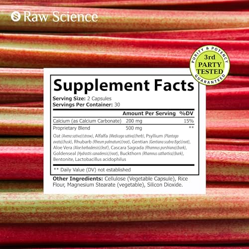 Colon Cleanse - Detox, Digestive Health, Psyllium Husk, Aloe Vera, Bentonite Clay, Acidophilus Probiotic S RAW SCIENCE buy supplements canada
