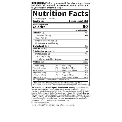 Garden of Life Organic Plant Protein Smooth Coffee Powder, 10 Servings - Vegan Garden of Life buy supplements canada