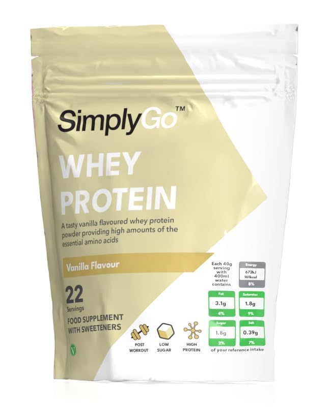 SimplyGo Whey Protein Powder | 900g | Simply Add 30g to Water, Juice or Shakes Simply Supplements buy supplements canada