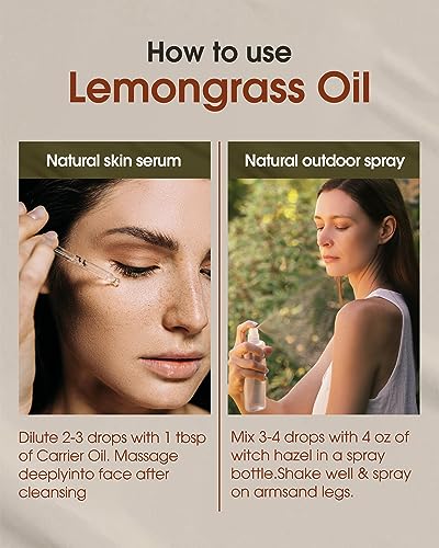 NATURE HUE Lemongrass Essential Oil - 10 mL (1/3 oz) - Pure, Natural, Therapeutic Grade NATURE HUE buy supplements canada