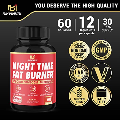 BMVINVOL Night Time Fat Burner, 12-in-1 Powerful Blend of Green Tea, Ceylon Cinnamon BMVINVOL buy supplements canada