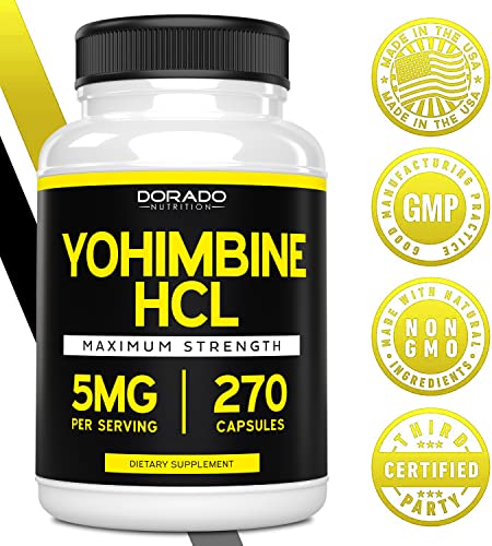 Yohimbine HCL 5mg For Men and Women (270 Capsules) - More Potent Than Yohimbe DORADO NUTRITION buy supplements canada