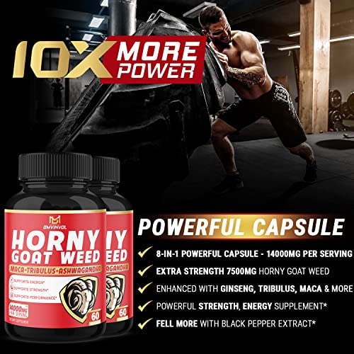 BMVINVOL (2 Packs) Horny Goat Weed Capsules, 14000mg Herbal Equivale BMVINVOL buy supplements canada