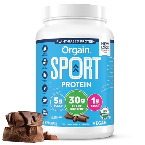 Orgain Organic Sport Vegan Protein Powder, Chocolate - 30g Plant Based Protein Orgain buy supplements canada