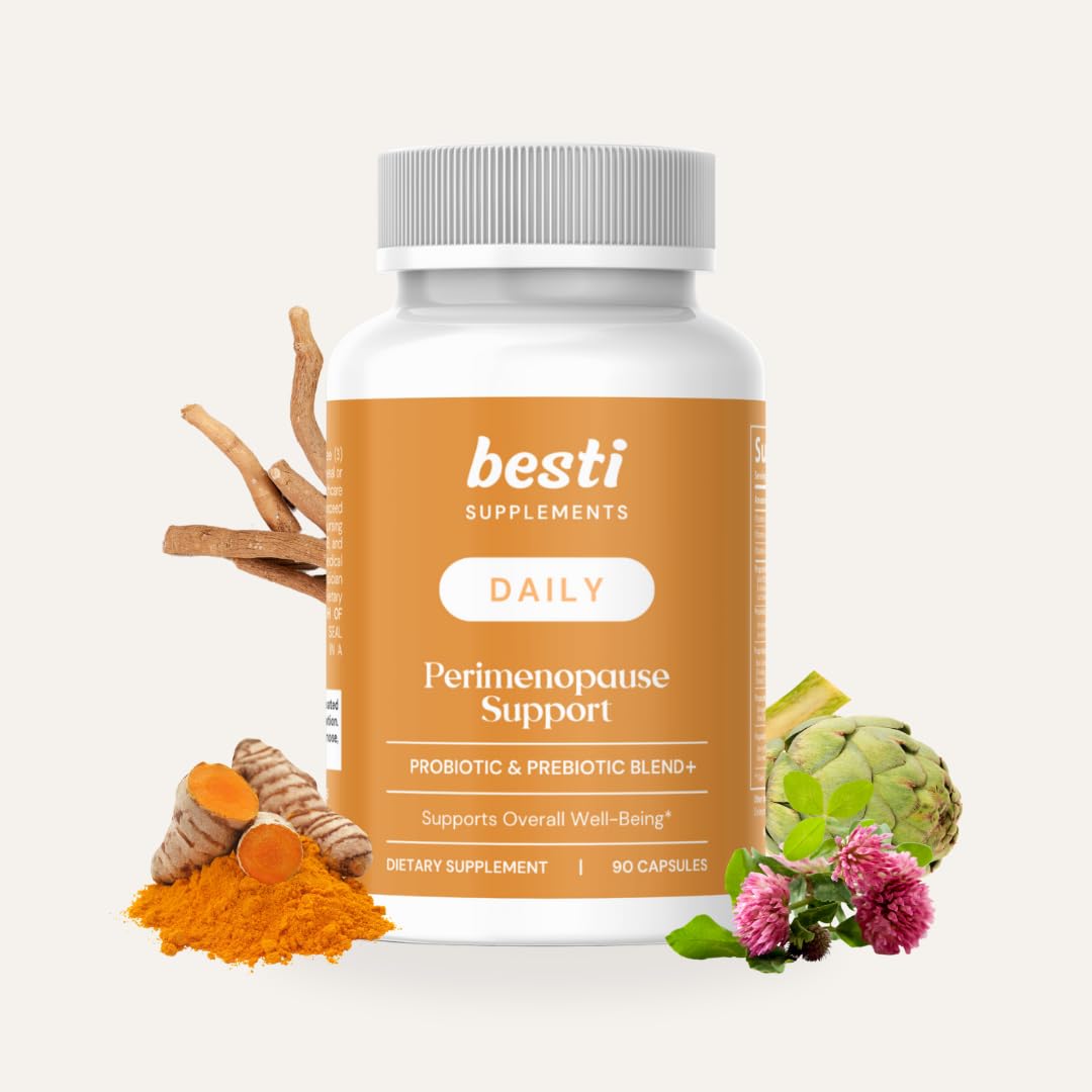 Besti Supplements Daily Perimenopause Support – Probiotic & Prebiotic Blend – Supports Overall Well-Being – 90 Capsules Besti buy supplements canada