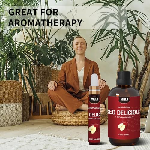Essential Oils-MISIJI Apple Fragrance Essential Oils for Diffuser for Home 4FL.OZ Plus 0.33,Diffuser Oils Scents MISIJI buy supplements canada