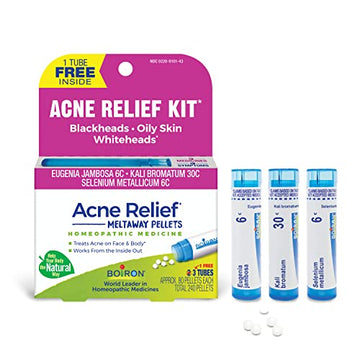 Boiron Acne Relief Kit for Blackheads, Oily Skins, Whiteheads on The Face and Body - 3 Count (240 Pellets) Boiron buy supplements canada