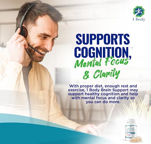 1 Body Brain Support: Twin Pack - 90 Capsules Each - Alpha GPC 1 Body buy supplements canada