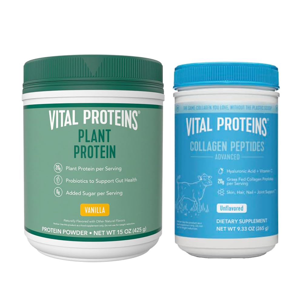 Vital Proteins Collagen Peptides Powder, 9.33 oz Unflavored + 15 oz Vanilla Plant Protein Vital Proteins buy supplements canada