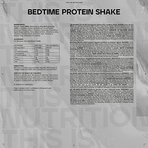 Bulk Bedtime Protein Shake, Micellar Casein Protein Powder, Strawberry, 500 g, Packaging May Vary Bulk buy supplements canada