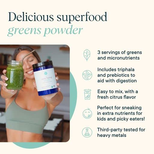 Ora Organic Greens Powder - Vegan, Gluten-Free, Organic Super Greens Drink for Energy and Detox | Antioxidants & Adaptogenic Herbs | 20+ Superfood Greens Blend - Citrus Flavor, 30 Servings Ora Organic buy supplements canada