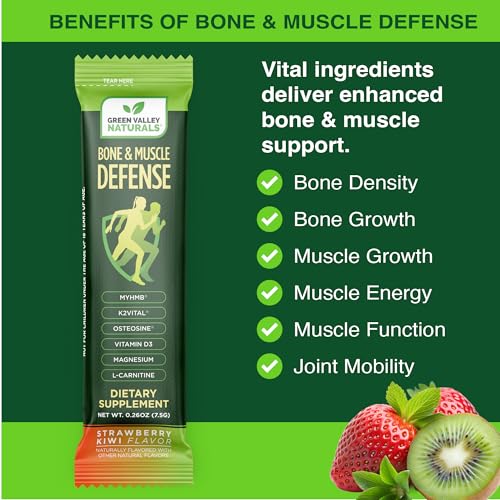 Bone & Muscle Defense Stick Pack | HMB + Leucine Amino Blend for Muscle Support | Protein Growth & Strength Formula for Women & Men | Fertility & Energy Support | Convenient On-the-Go Supplement GREEN VALLEY NATURALS buy supplements canada