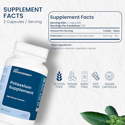 Life Enhancement High Potency 1020 mg Potassium Supplement for Muscle, Brain & Bone Health - No Additives High Absorption Elemental Potassium Supplement Life Enhancement buy supplements canada