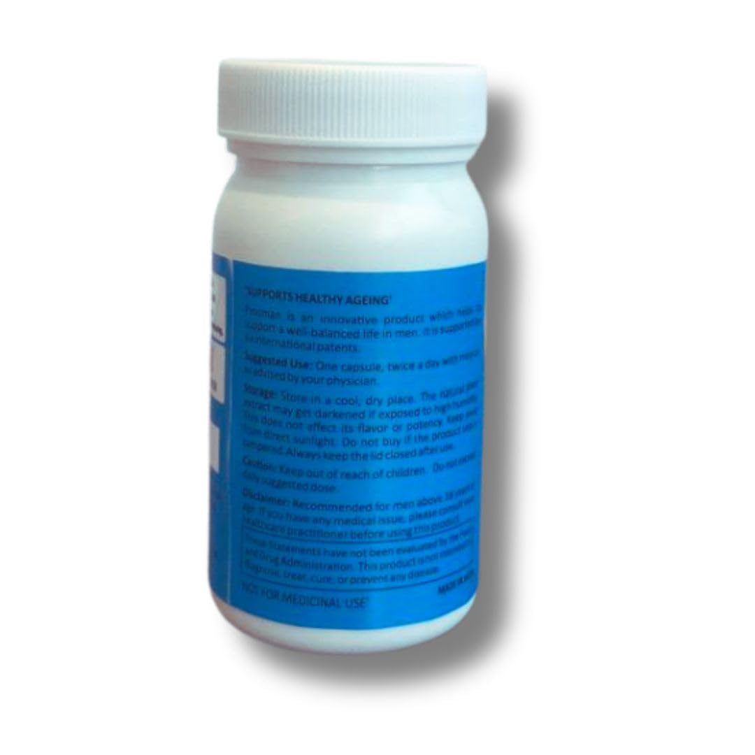 Prosman Supplement - Supports Healthy ageing & Improves Urinary Function | Patented Ingredient | Prunus domestica/pygeum (1Pack- 60 Capsules) PROSMAN buy supplements canada
