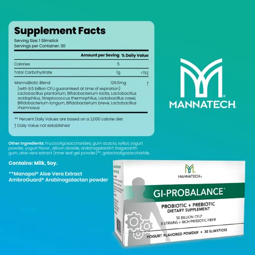 Mannatech Prebiotics and Probiotics, 30 Slimsticks, Yogurt Flavor, GI-ProBalance w/MannaBiotic Blend Mannatech buy supplements canada