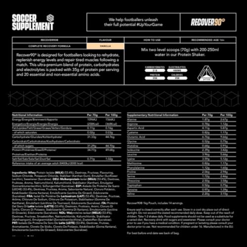 Soccer Supplement - Recover90® Complete Recovery Shake - 31grams of Protein Isolate SOCCER SUPPLEMENT buy supplements canada