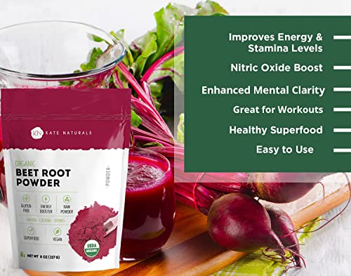 Kate Naturals Beet Root Powder for Baking & Smoothies (8oz) USDA Organic Beetroot Powder Kate Naturals buy supplements canada