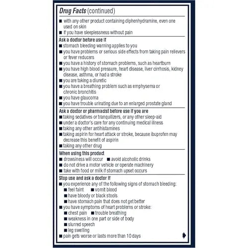 Advil PM Pain Reliever and Nighttime Sleep Aid, Ibuprofen for Pain Relief and Diphenhydramine Citrate for a Sleep Aid - 120 Coated Caplets and Pain Reliever and Fever Reducer, 10 Count Tablets Advil buy supplements canada
