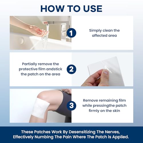 Sumifun 4% Lidocaine Patches Maximum Strength- Pain Relieving Gel Patch for Back, Shoulder, Muscle, Knee Pain Relief,Neck & Joint Pains-Numbs Away Pain, Apply for Up to 8 Hours (Large, Count, 32) Sumifun buy supplements canada