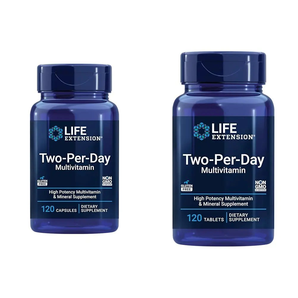 Life Extension Two-Per-Day Multivitamin 120 Capsules & 120 Tablets - Vitamins B, C, D, Zinc & Over 25 Vitamins, Minerals & Extracts Life Extension buy supplements canada