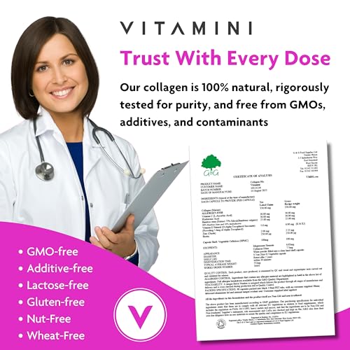 Premium Collagen Supplements for Women - High Strength Marine Collagen with Hyaluronic Acid, Biotin, Vitamin C & E V Vitamini buy supplements canada