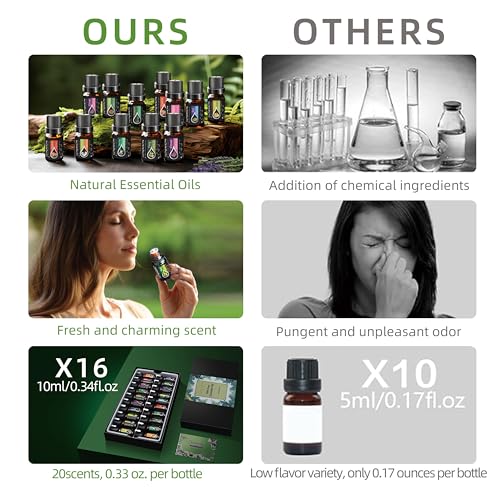 KMSCO Essential Oils Set -Top 16(0.33Fl Oz) Organic Plant Natural Fragrance Scents Blends Oil KMSCO buy supplements canada