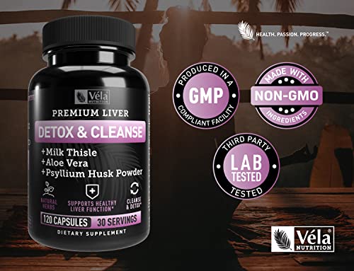 Véla Colon Cleanse & Liver Detox Formula Cleanse - 22 Herbs with Milk Thistle, Turmeric Véla buy supplements canada