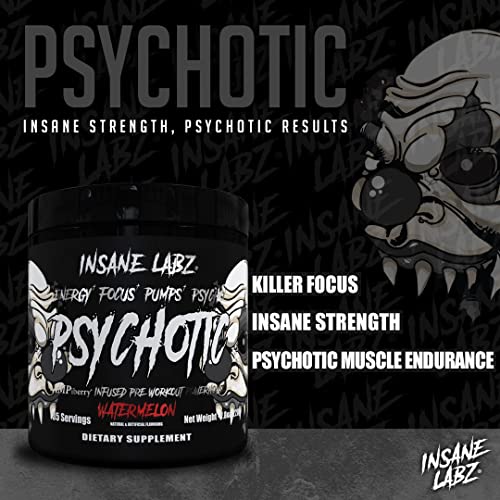 Insane Labz Psychotic Black Edition Mid Stimulant Pre Workout Powder, Energy Focus Insane Labz buy supplements canada