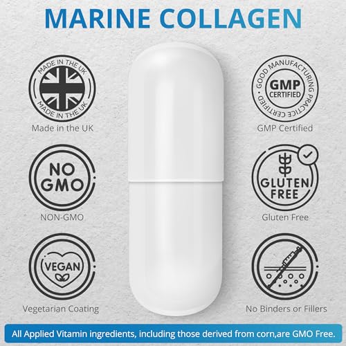 Applied vitamin Marine Collagen Capsules 2000mg-Enhance with Hyaluronic Acid, Zinc, Vitamin C & Biotin 120 Applied Vitamin buy supplements canada