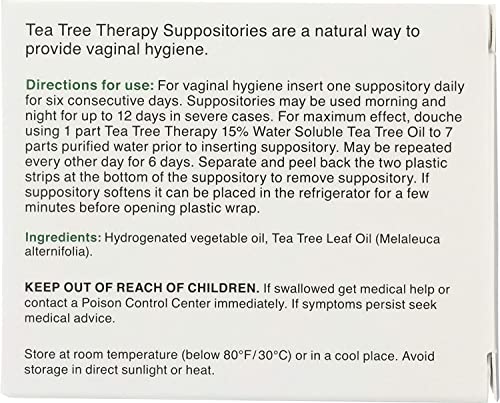 Tea Tree Therapy - Suppository with Tea Tree Oil For Vaginal Hygiene (2-Pack of 6) Tea Tree Therapy buy supplements canada