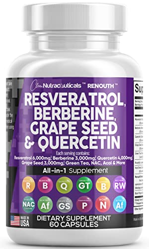 Resveratrol 6000mg Berberine 3000mg Grape Seed Extract 3000mg Clean Nutraceuticals buy supplements canada