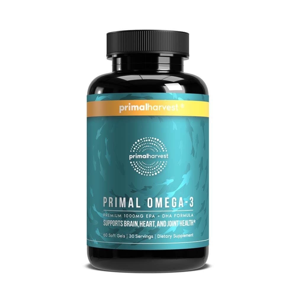 Primal Harvest Omega 3 Fish Oil Supplements, 30 Servings Soft Gels Capsules w/ 1000mg EPA + DHA Supplements Primal Harvest buy supplements canada