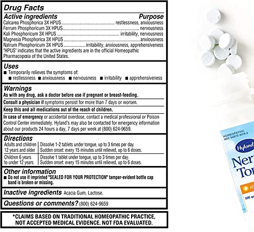 Hyland's Naturals Nerve Tonic Stress Relief Tablets, Natural Relief of Restlessness, Nervousness Hyland's buy supplements canada