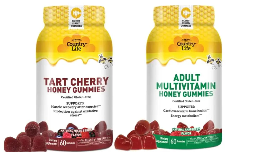 Country Life® Tart Cherry & Adult Multivitamin Honey Gummies - Bundle - Non-GMO - Certified Gluten Free Country Life buy supplements canada