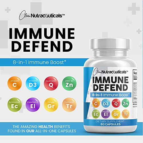 Immune Defense Support Supplement 8 in 1 w/Zinc 50mg Quercetin, VIT C Clean Nutraceuticals buy supplements canada