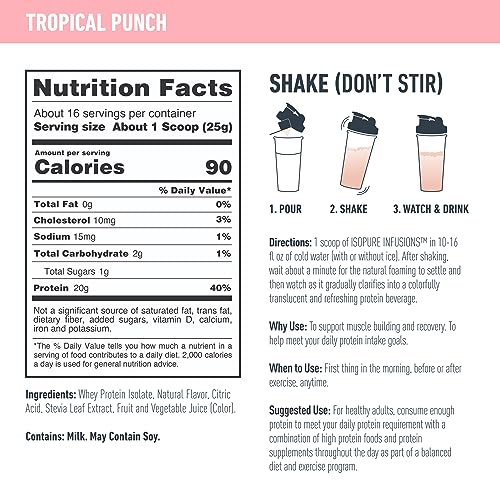 Isopure Protein Powder, Clear Whey Isolate Protein, Post Workout Recovery Drink Mix Isopure buy supplements canada