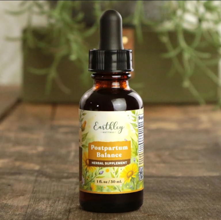 Earthley Wellness Postpartum Balance, Supports and Balances Female Hormones, Supports Postpartum Recovery, Smooths Out Mood Swings, Essential Herbs Like Dandelion Root, Catnip, & Alfalfa (2oz) Earthley Wellness buy supplements canada